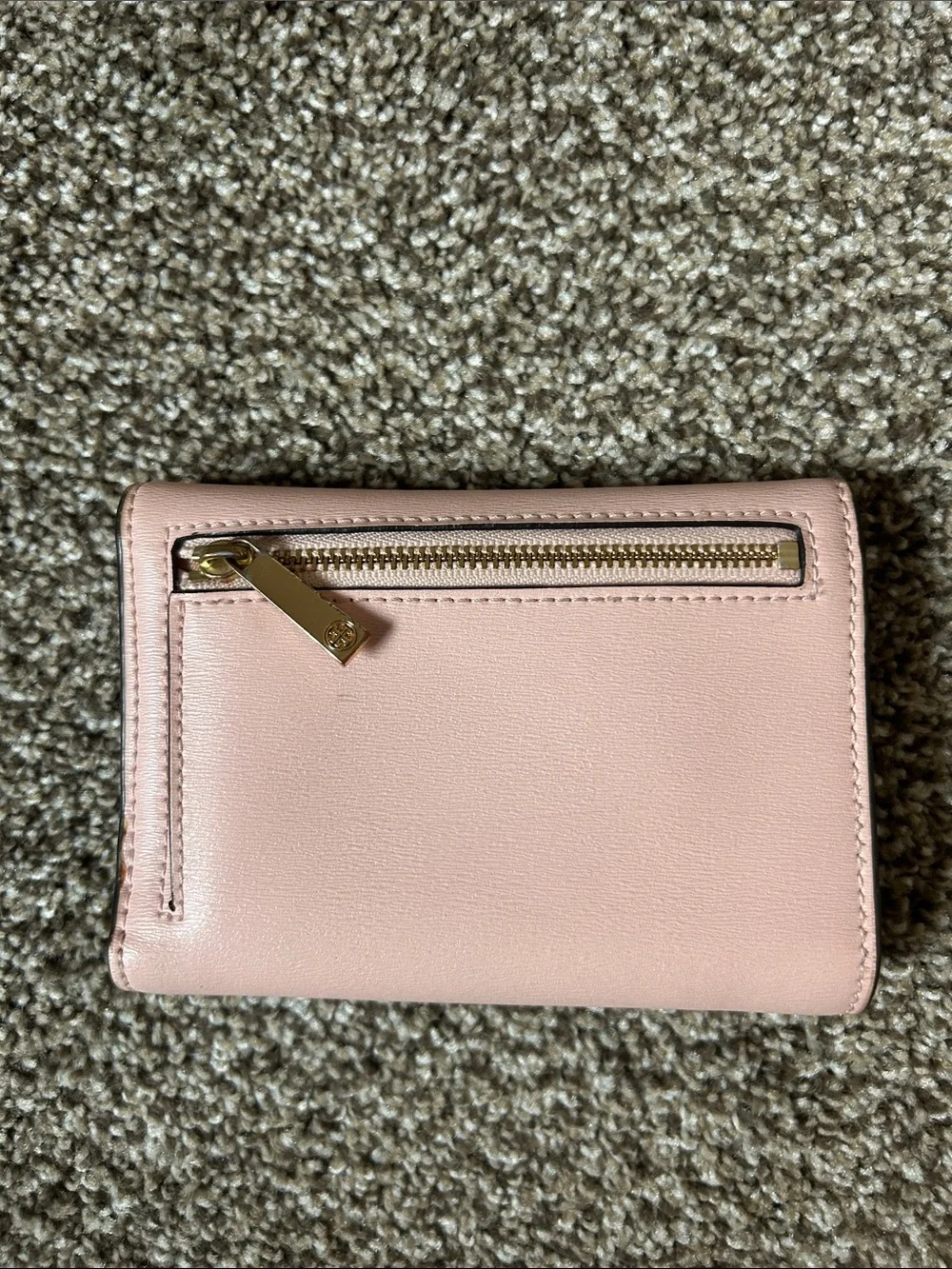 Tory Burch Pink Fold-Over Leather Wallet